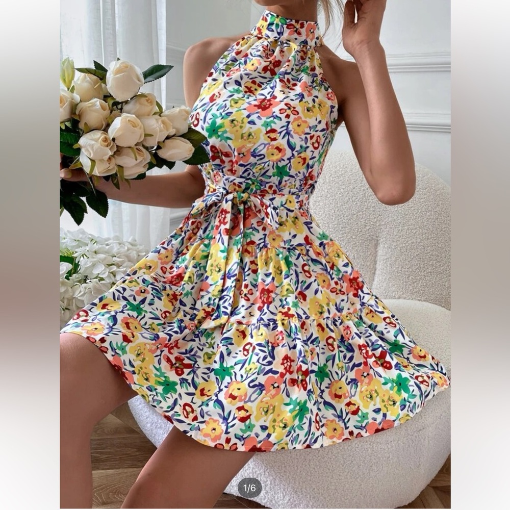 Floral halter dress